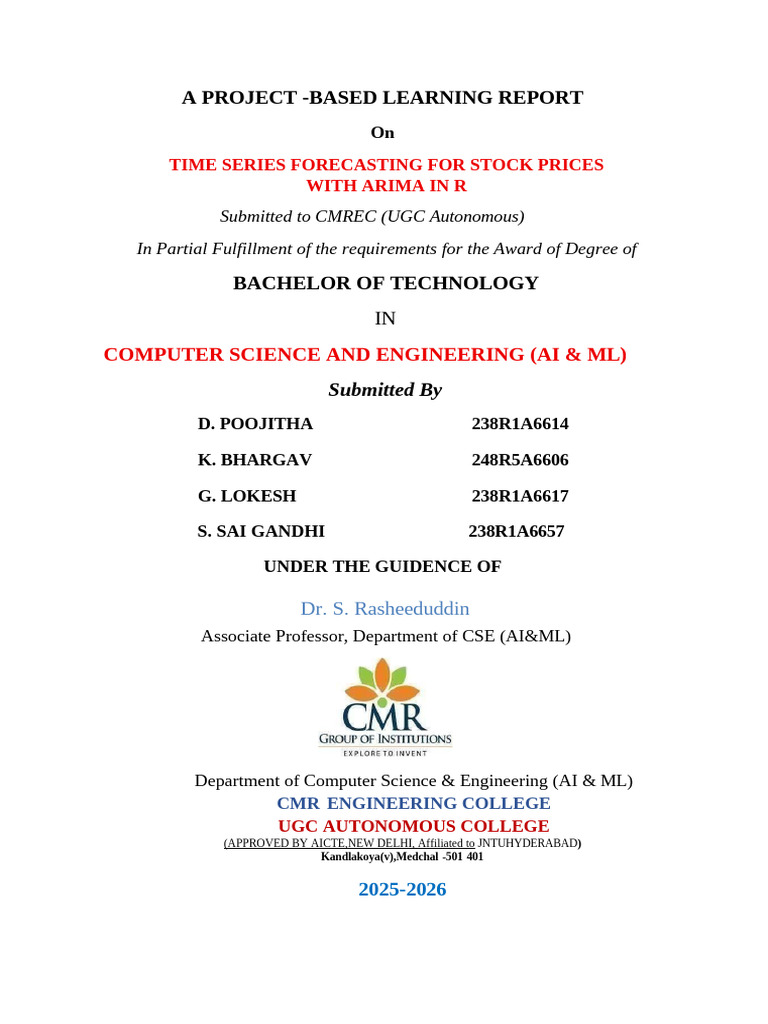 Time Series Stock Price Forecasting in R | PDF | Autoregressive ...
