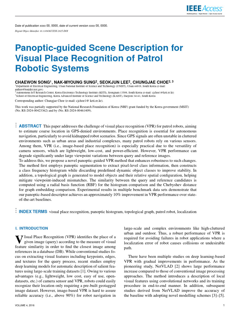 Panoptic VPR for Patrol Robots | PDF | Image Segmentation