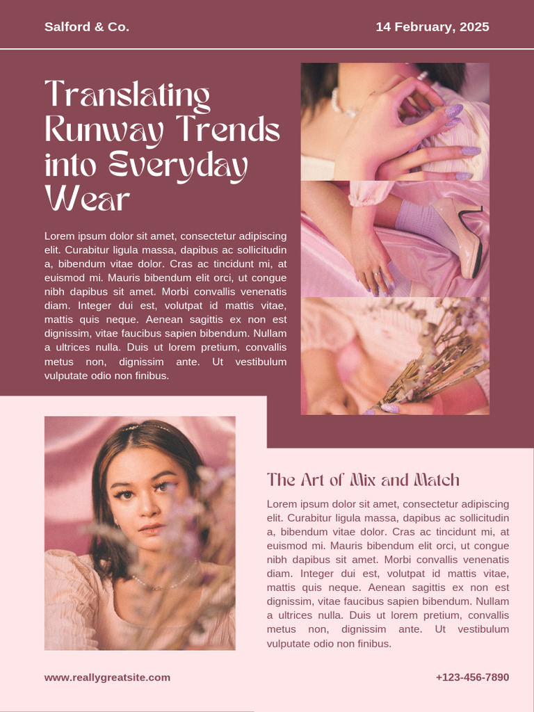 Pink and White Modern Trends Into Everyday Wear Article Page Document ...