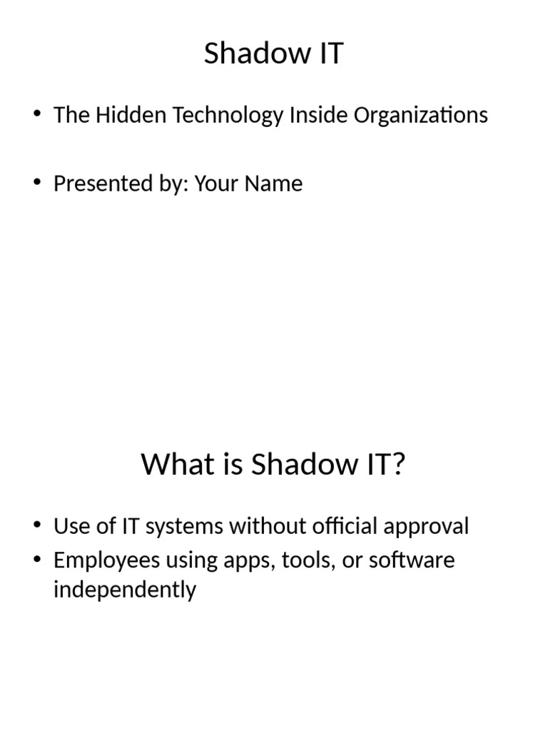 Shadow IT Presentation | PDF