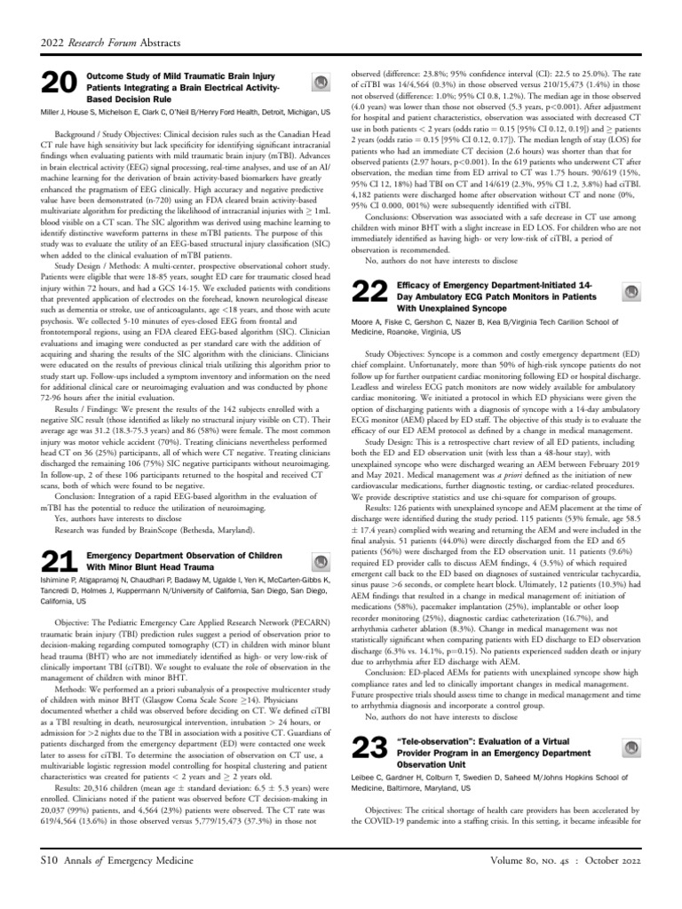 20 Outcome Study of Mild Traumatic Brain Injury | PDF | Traumatic Brain ...