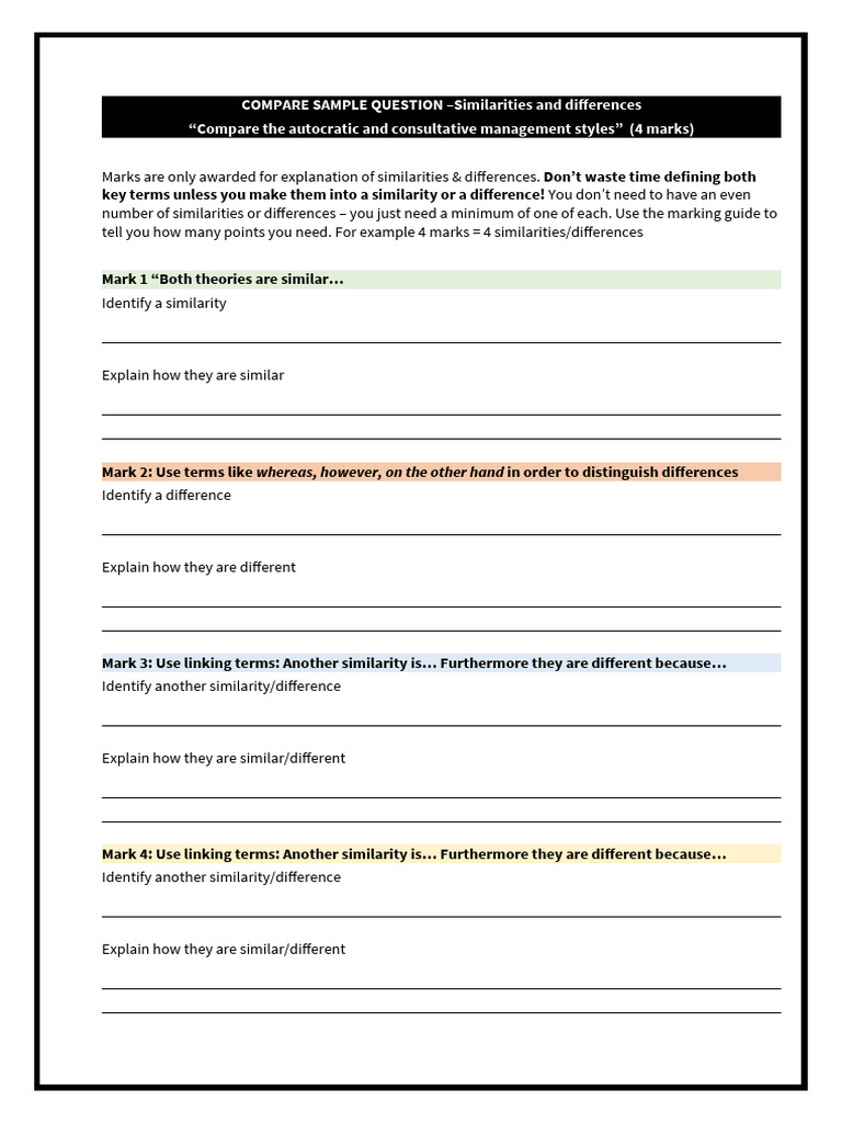 3.1.5 COMPARE and DISCUSS Template - Management Styles | PDF
