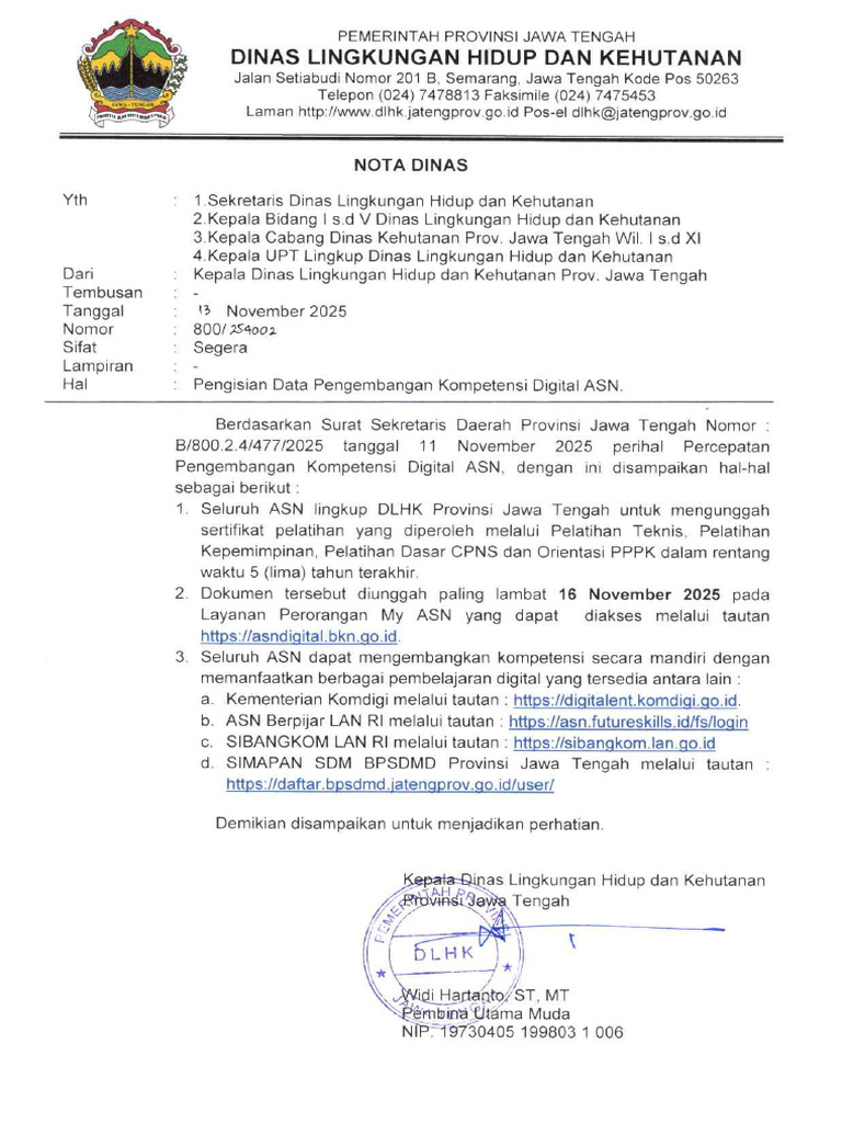 ND Pengisian Data Pengembangan Kompetensi Digital ASN | PDF