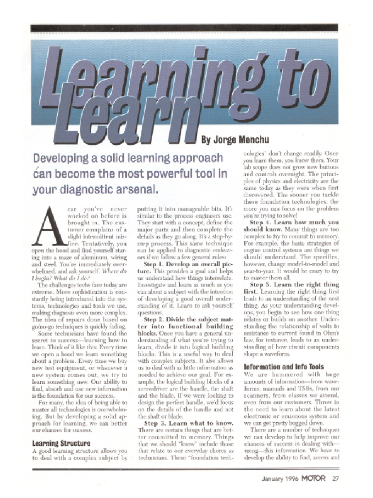 1996 01 Motor Learning To Learn | PDF