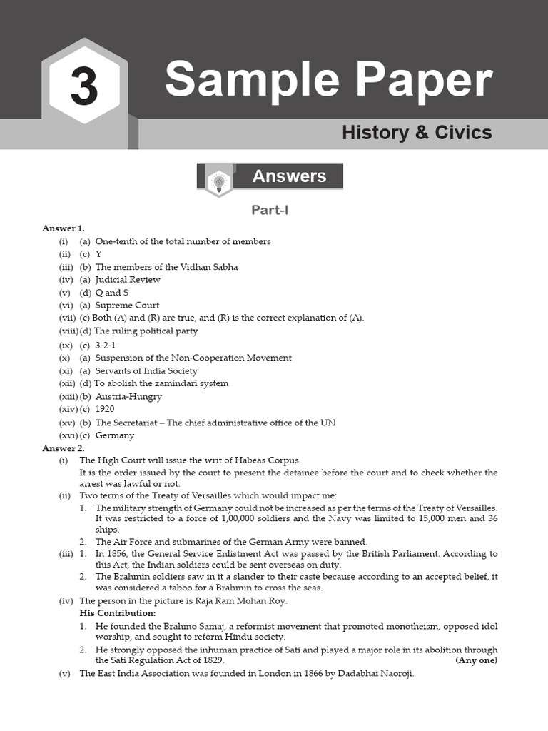 History & Civics Sample Paper 3 | PDF | Warsaw Pact | Eastern Bloc