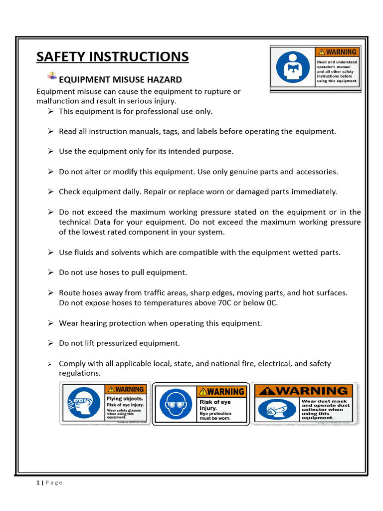 Essential Safety Guidelines for Equipment | PDF | Pump | Valve