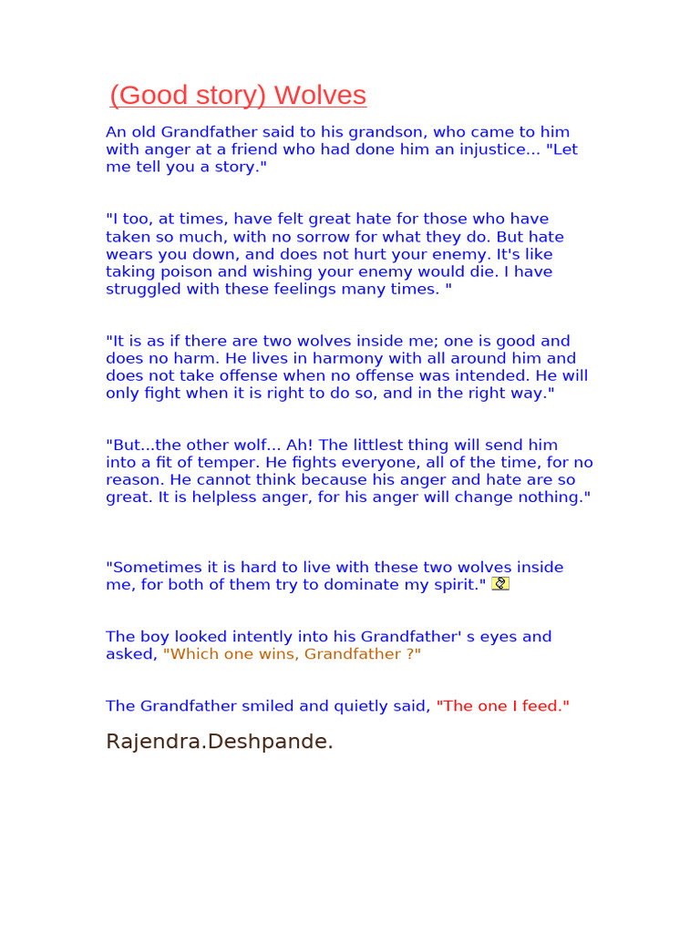 The Two Wolves Within Us | PDF