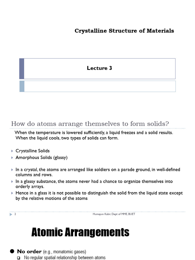 Crystalline Structure of Materials Explained | PDF | Crystal | Solid