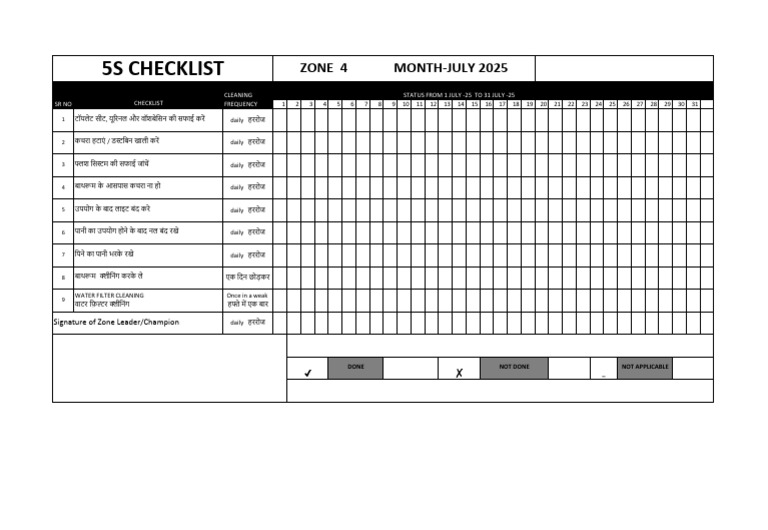 Checklist Sample N | PDF