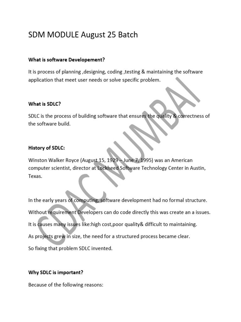 Understanding SDLC: Phases & Importance | PDF | Software Development ...