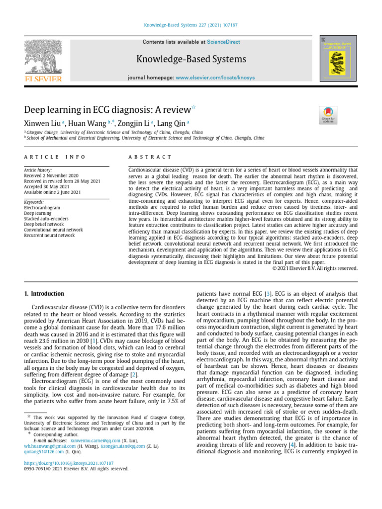 Deep Learning for ECG Diagnosis Review | PDF | Deep Learning ...