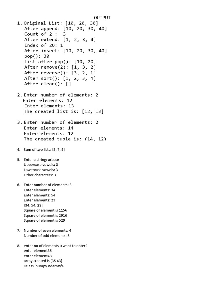 Python List and Array Operations Guide | PDF