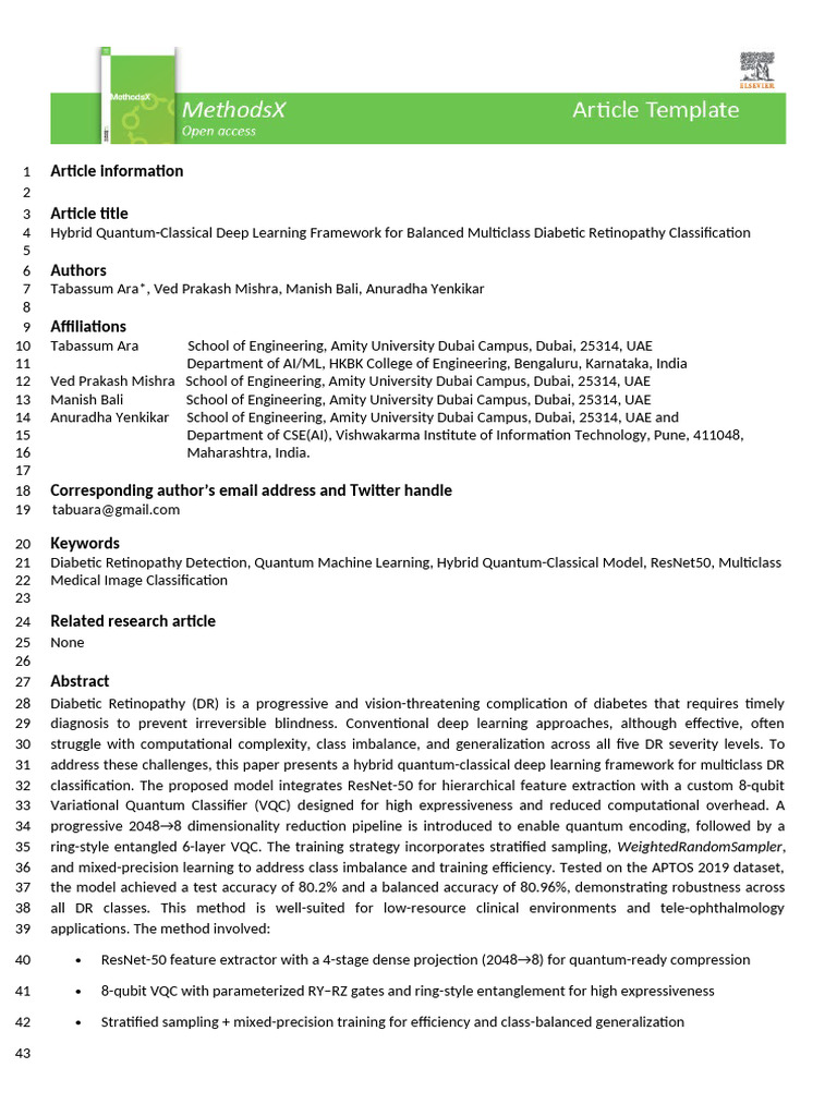 MethodsX-QuantumDR - Final Manuscript | PDF | Applied Mathematics