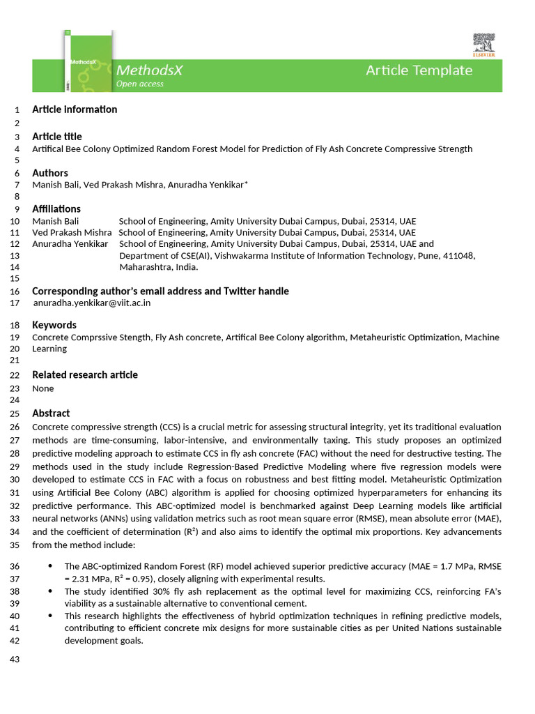 MethodsX-CS Prediction Using ABC - Final Manuscript | PDF | Regression ...