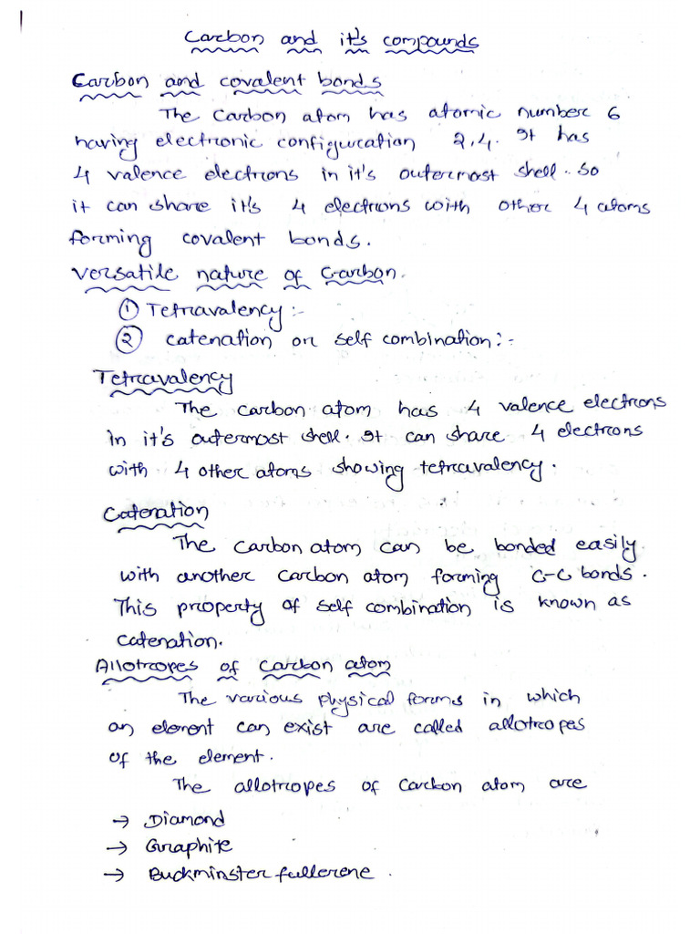 Carbon and It's Compounds | PDF