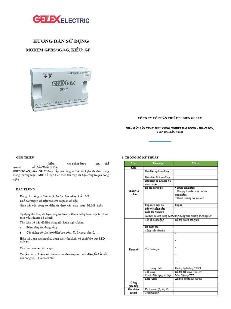 GM09.0.3.1.2 HDSD1 Module GPRS GP-02 210602 | PDF