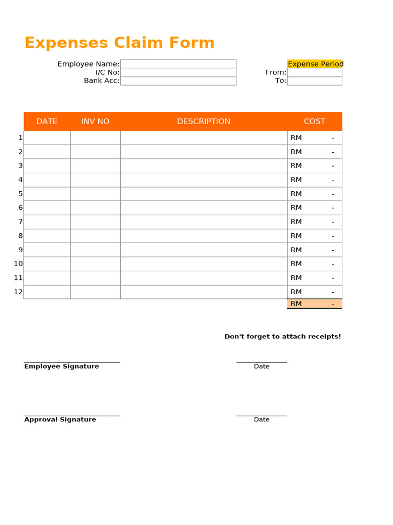 Employee Expense Claim Form | PDF