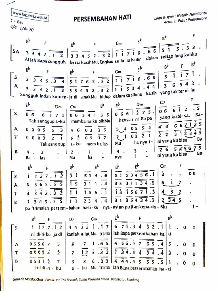 Lirik Lagu Rohani: Persembahan Hati | PDF