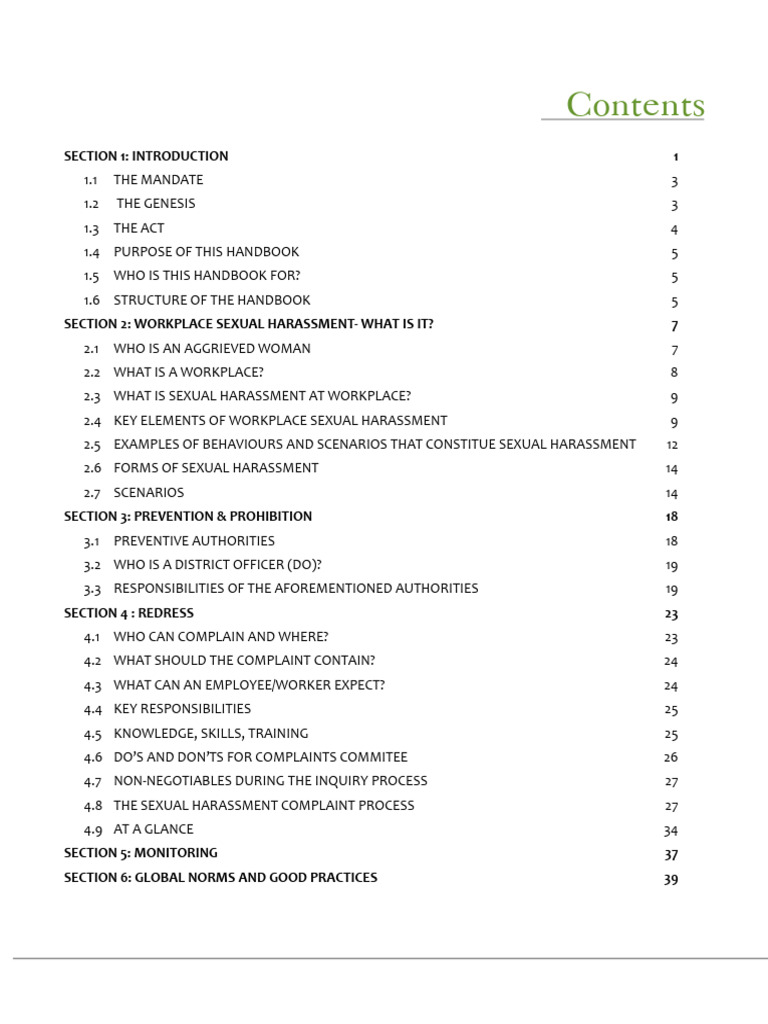 Handbook On Sexual Harassment of Women at Workplace. | PDF | Sexual ...