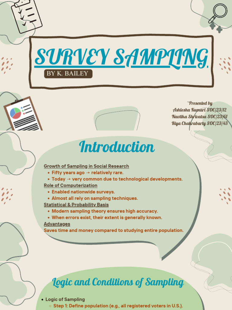 Survey Sampling in Social Research | PDF | Sampling (Statistics ...