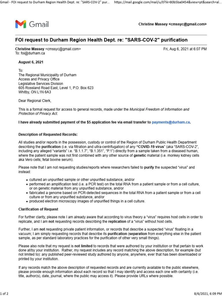 Durham Region Health Dept Redacted | PDF | Privacy | Polymerase Chain ...