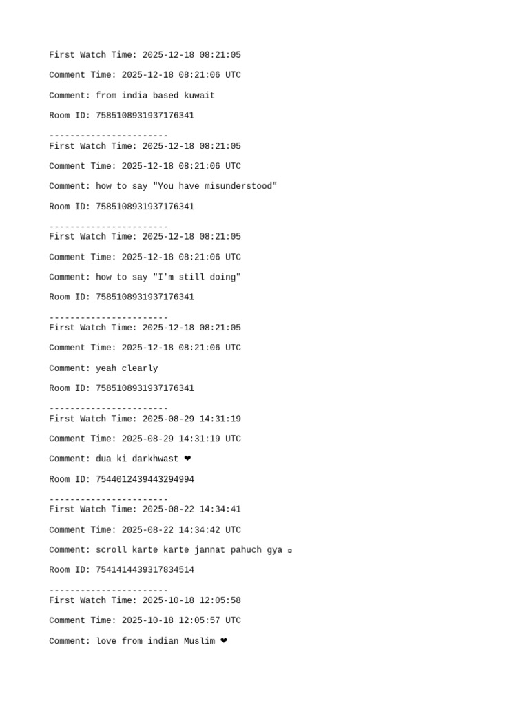 User Comments from Various Dates | PDF