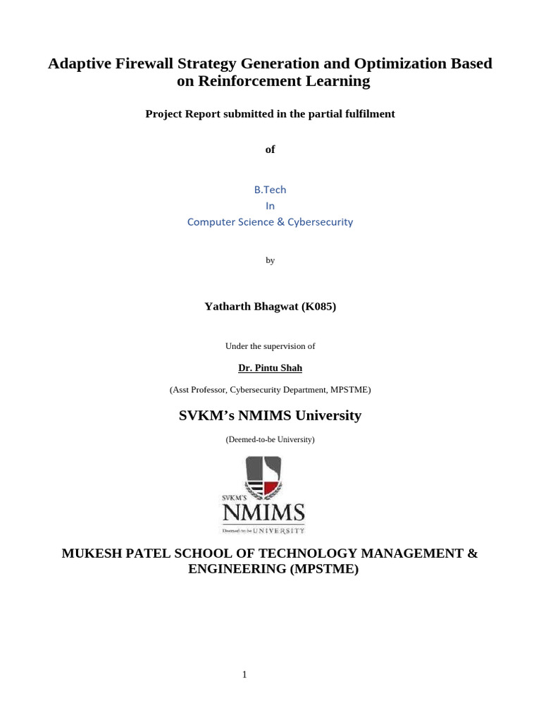 Adaptive Firewall Optimization with RL | PDF | Applied Mathematics ...
