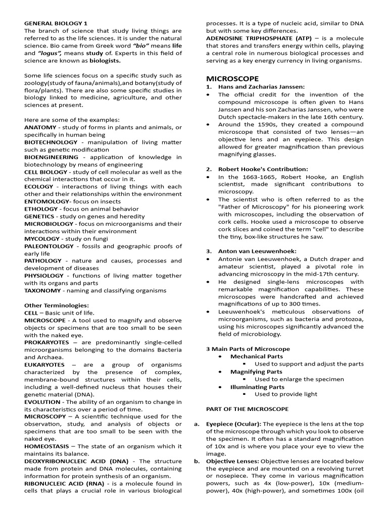 GENERAL BIOLOGY 1 NOTES Updated | PDF | Cell (Biology) | Cell Nucleus