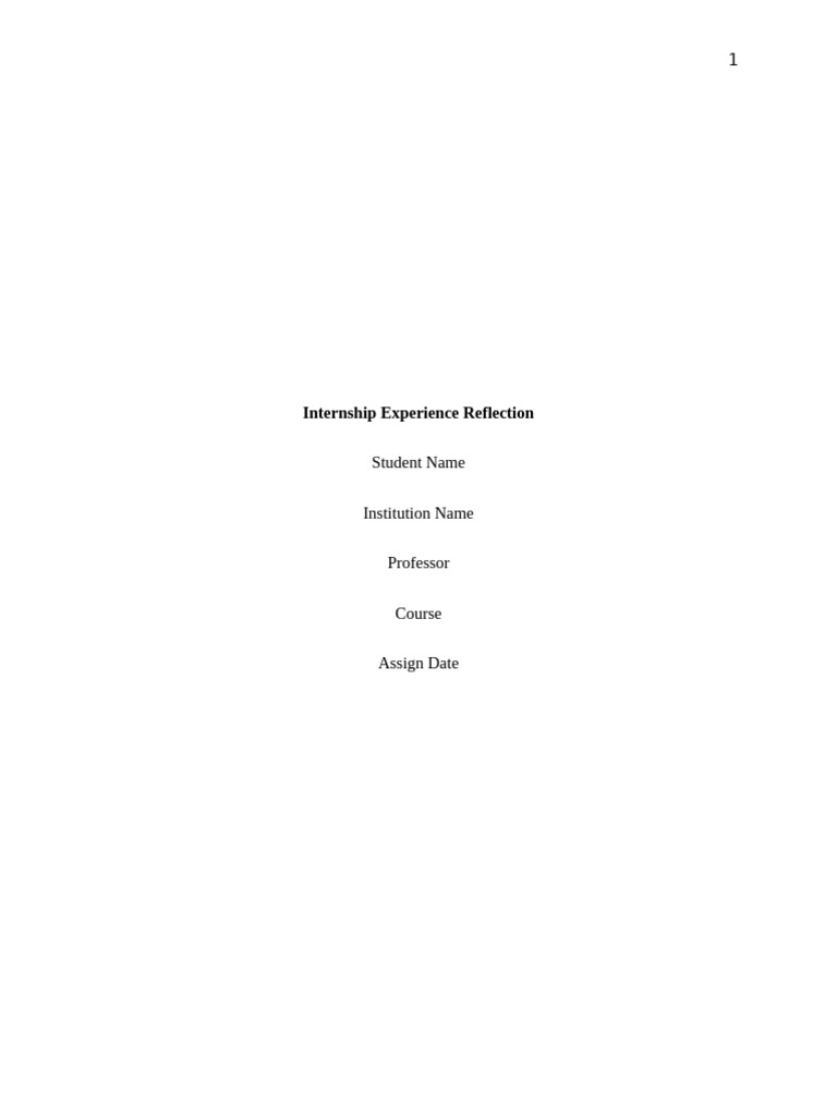 Internship Experience Reflection Insights | PDF | Learning | Internship