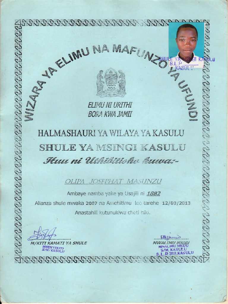 Primary Certificate | PDF