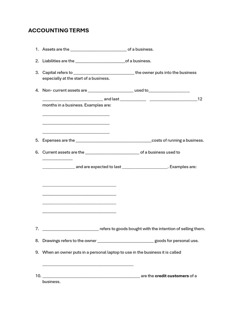 Accounting Terms | PDF