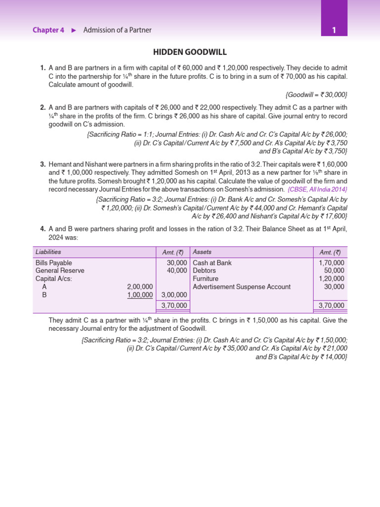 Calculating Goodwill in Partnerships | PDF | Goodwill (Accounting ...