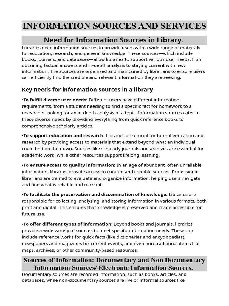 Essential Information Sources in Libraries | PDF | Libraries | Usability