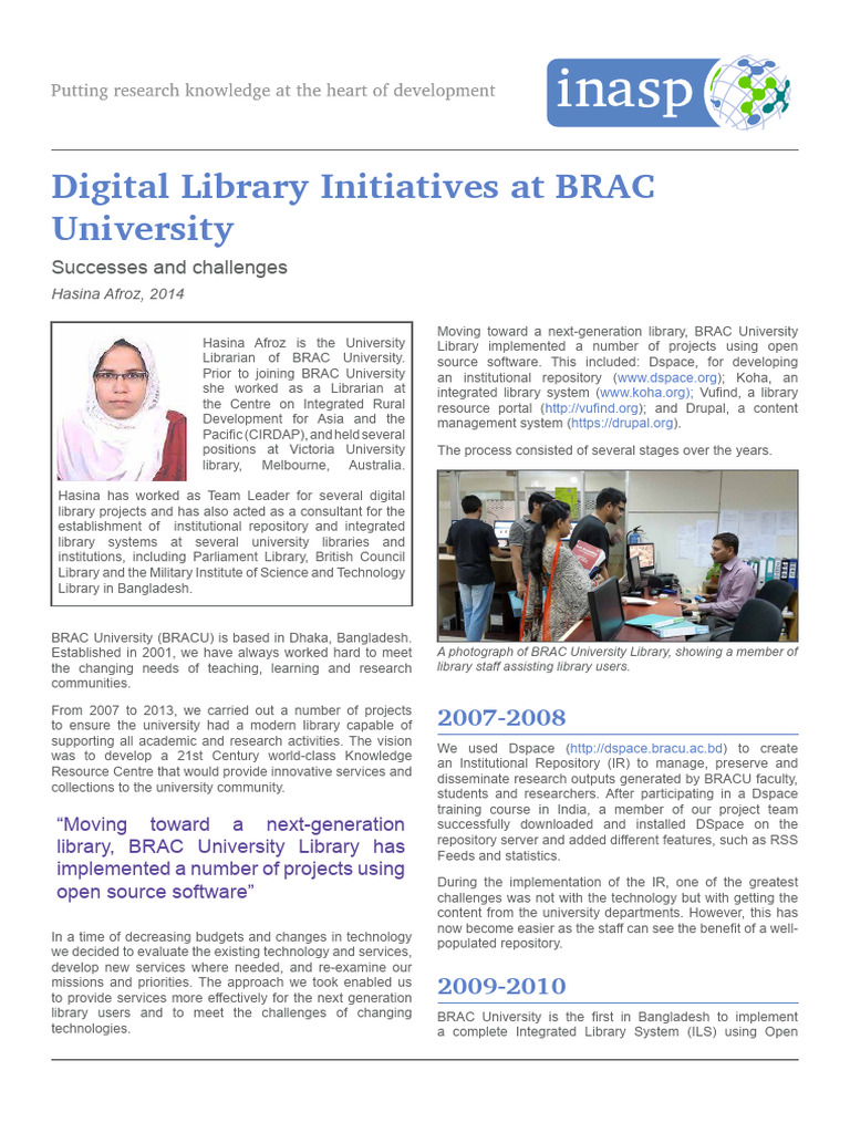 Digital Library Initiatives at Brac University | PDF | Libraries | Drupal