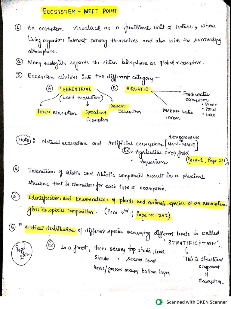 Ecosystem Neet Points-1 | PDF