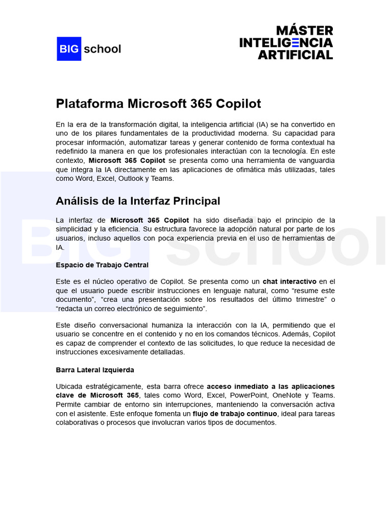 Tema 3. Copilot en Entorno 365 | PDF | Inteligencia artificial ...