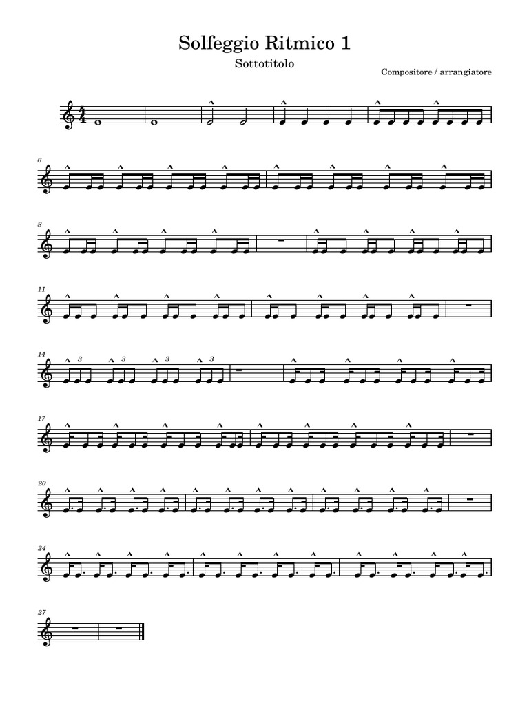 Solfeggio Ritmico 1 | PDF