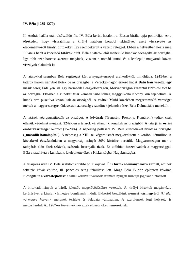 IV Béla | PDF