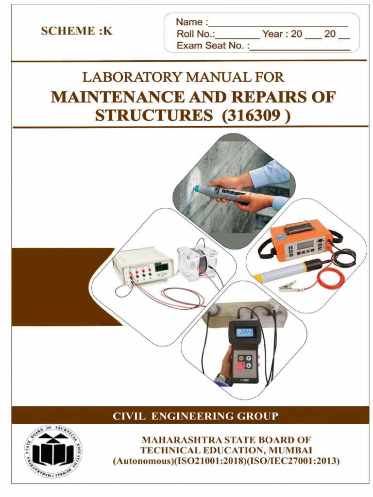 Maintenance & Repairs Lab Manual | PDF | Engineering | Vocational Education