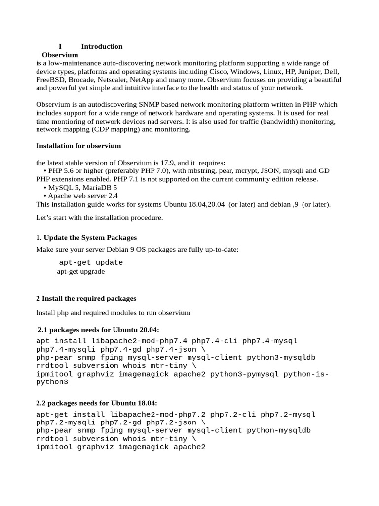 Observium Installation Guide for Debian | PDF