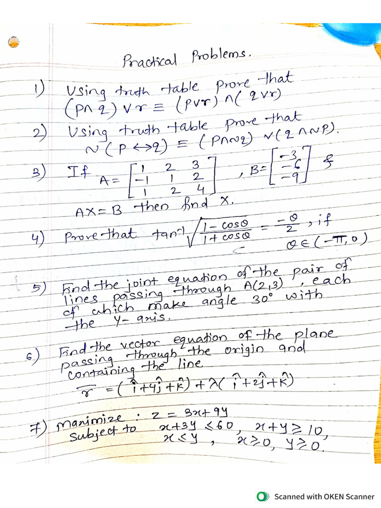 HSC Board Practical Problems 2025-26 | PDF