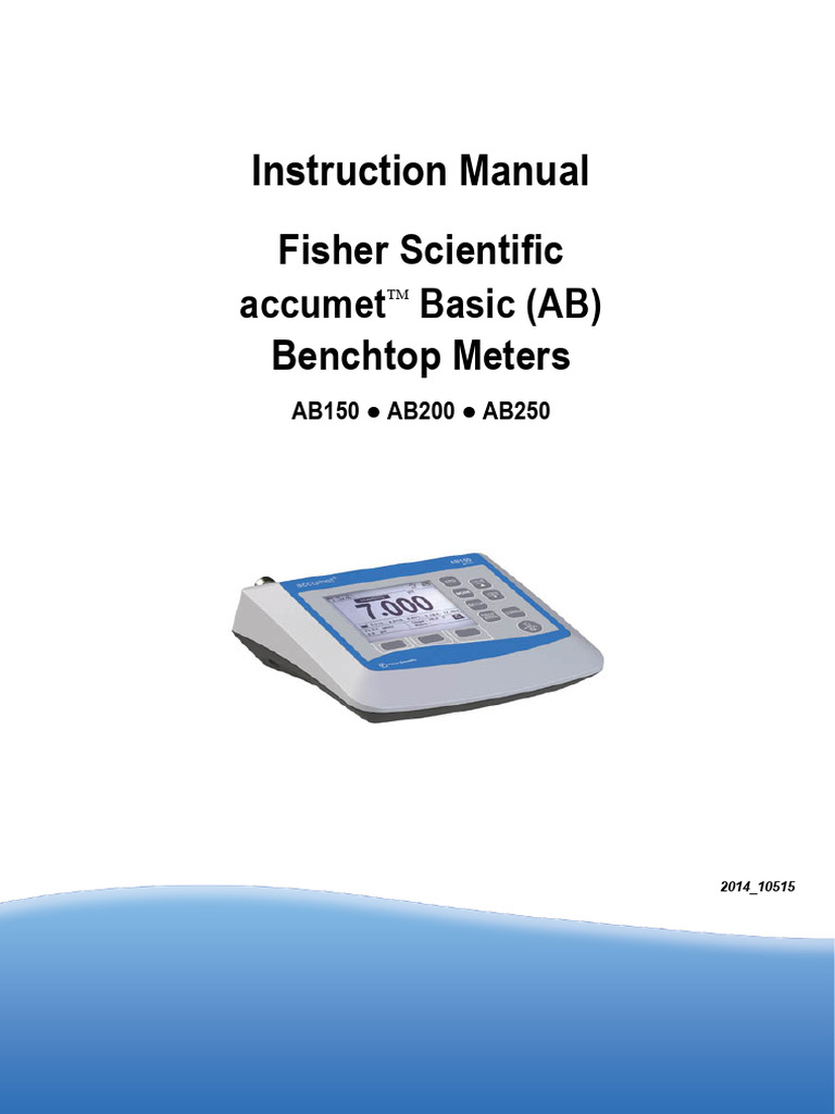 Fisher Scientific Accumet AB Series Manual | PDF | Ph | Calibration