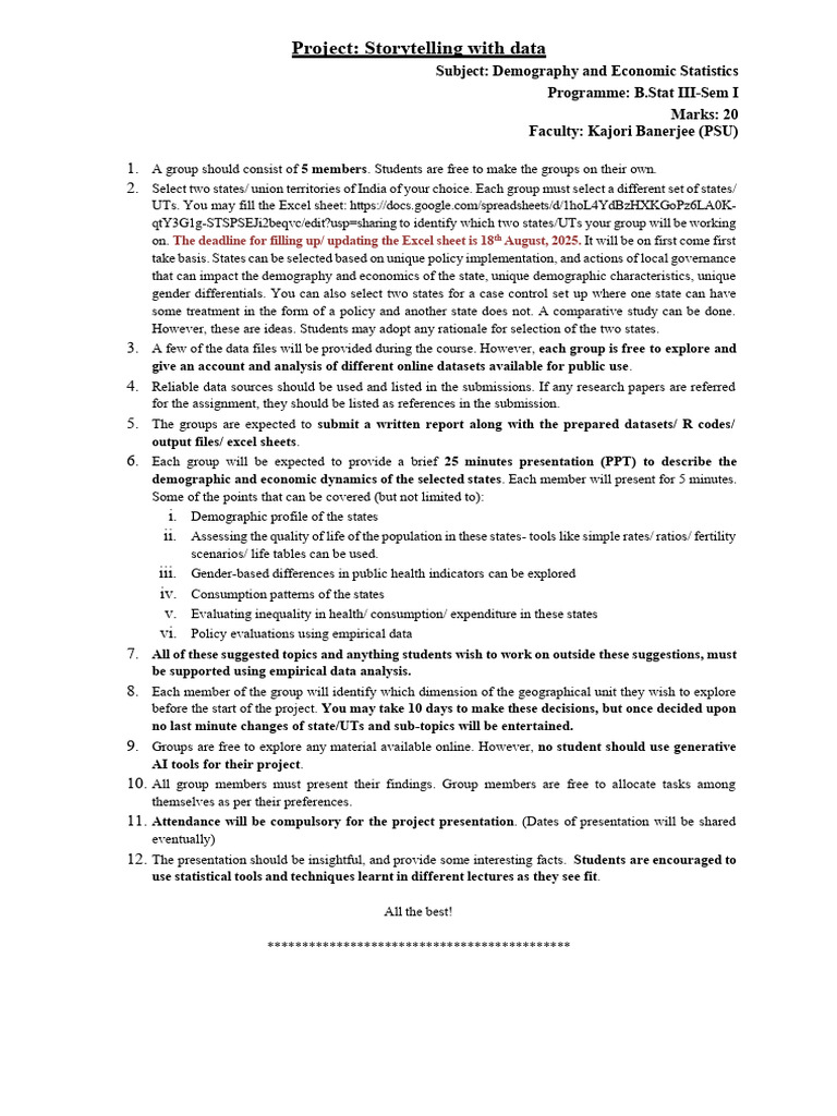 Demographic & Economic Data Project | PDF | Demography