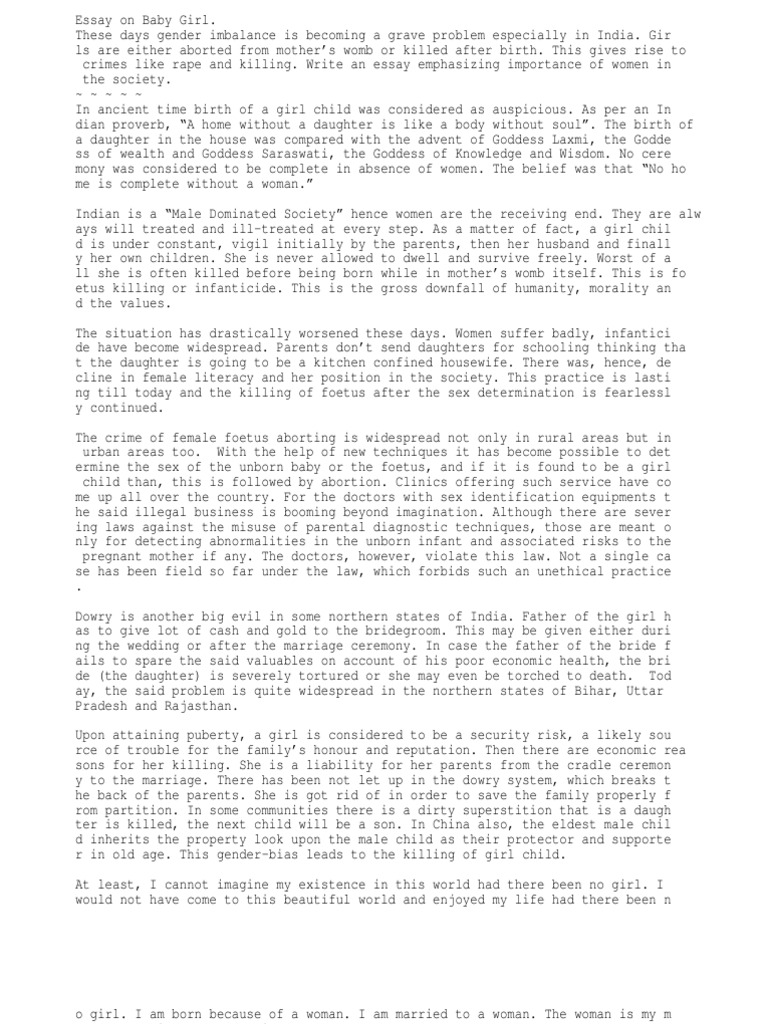 Save girl child pdf image