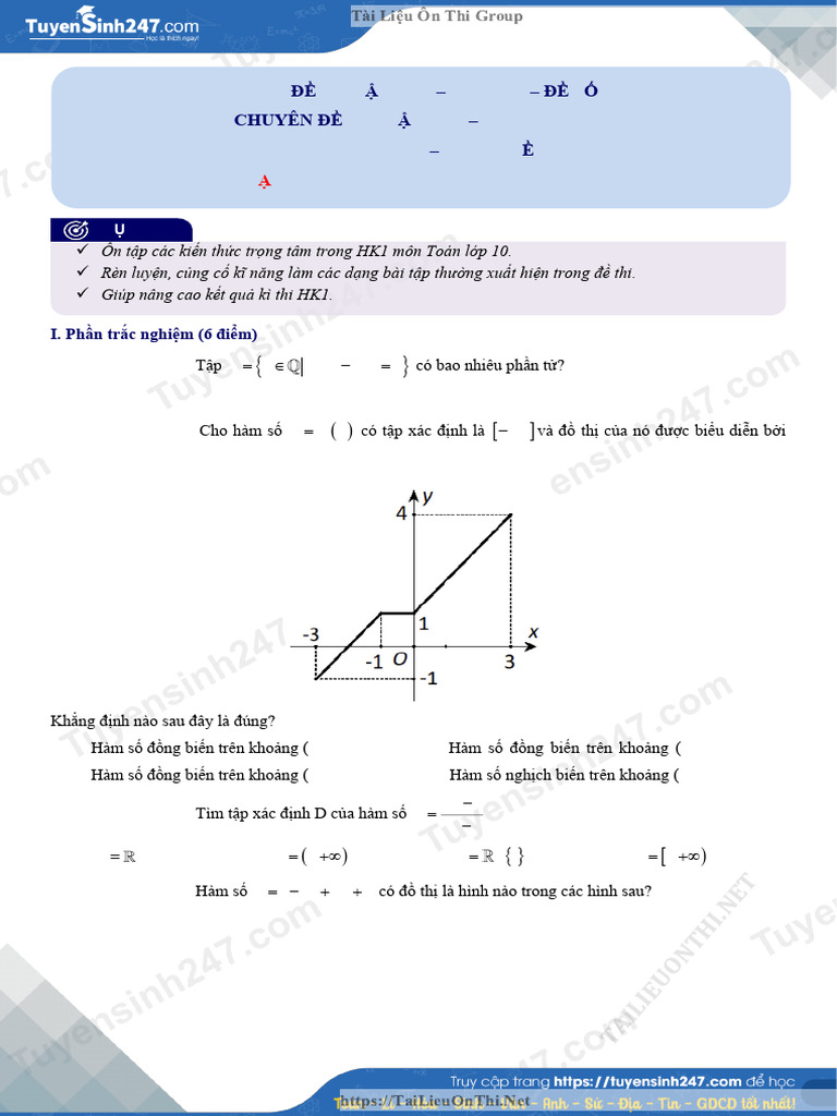 BTVN de On Tap hk1 Toan 10 de So 1 1670375175 | PDF