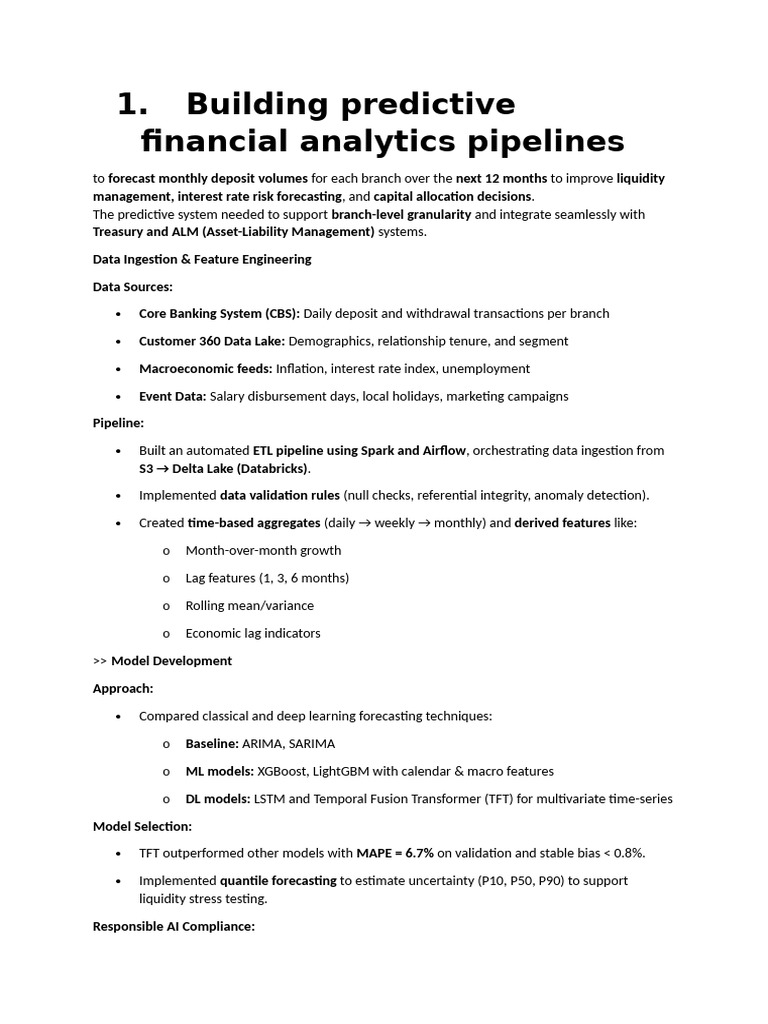 Predictive Financial Analytics Pipeline | PDF