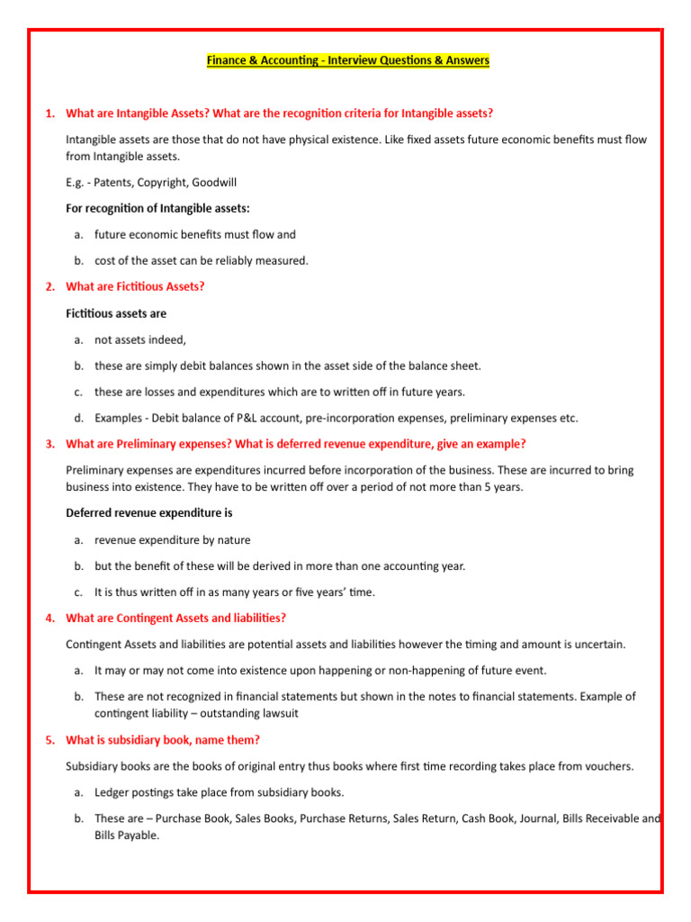 Finance Interview Questions & Answers Guide | PDF | Debits And Credits ...