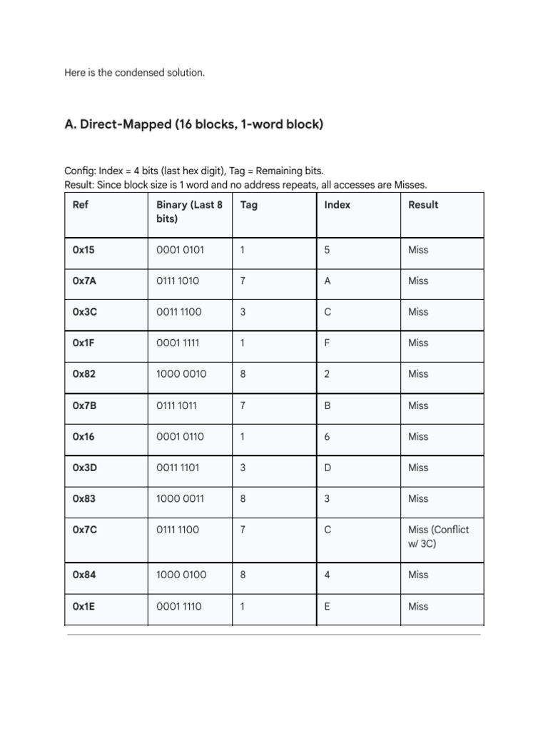 Direct-Mapped Cache Optimization Analysis | PDF | Cpu Cache | Computer ...
