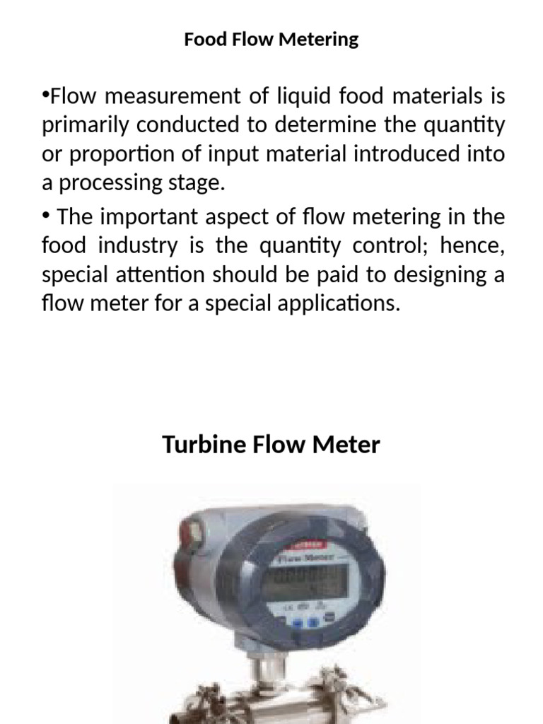 Food Flow Metering Techniques Explained | PDF