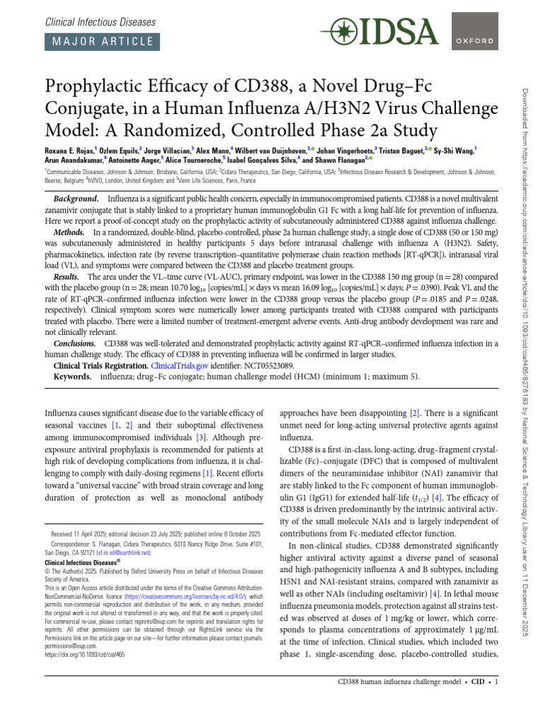 Efficacy of CD388 in Influenza Prophylaxis | PDF | Influenza ...